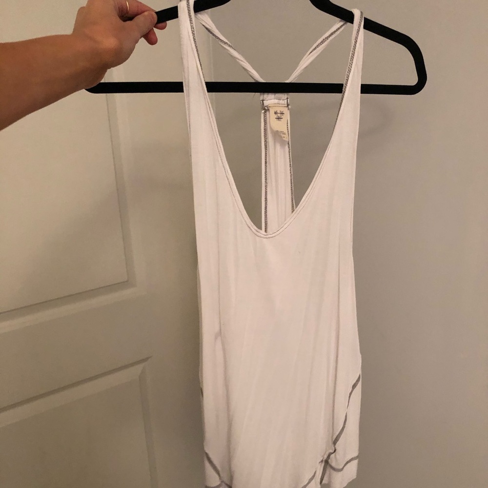 Free People White Racerback Tank Top